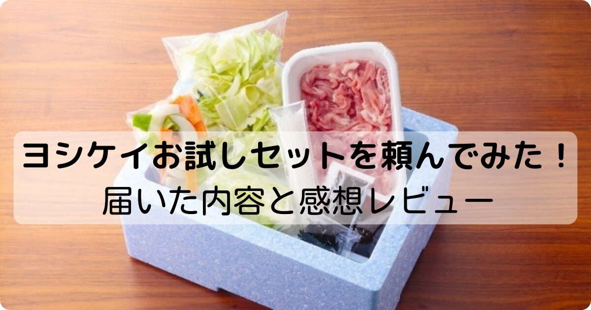 ヨシケイのお試しセットに入っている野菜と肉などのミールキット